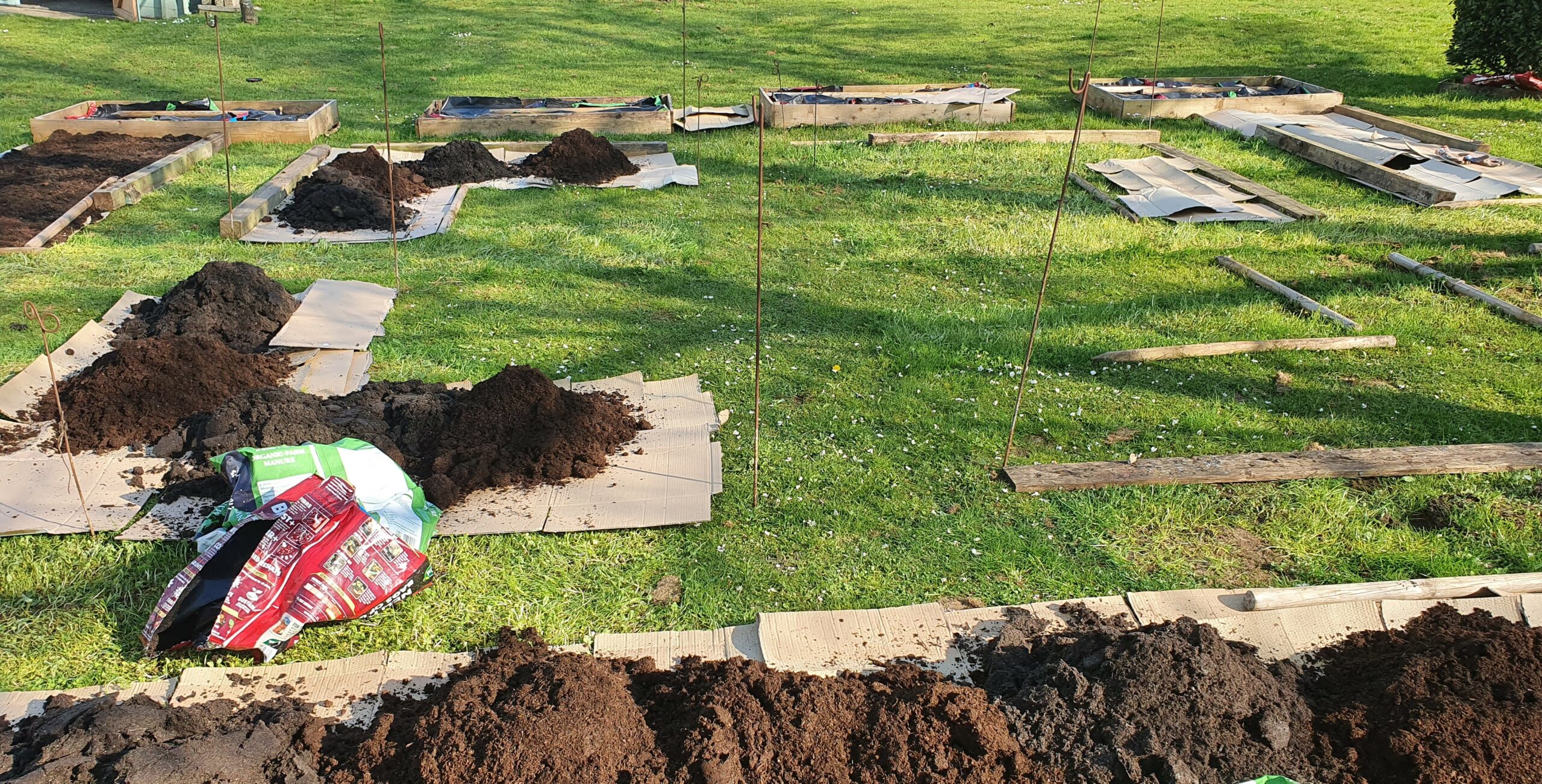 No Dig beds being prepared at Home Hill Flowers - good for the soil and good for wildlife