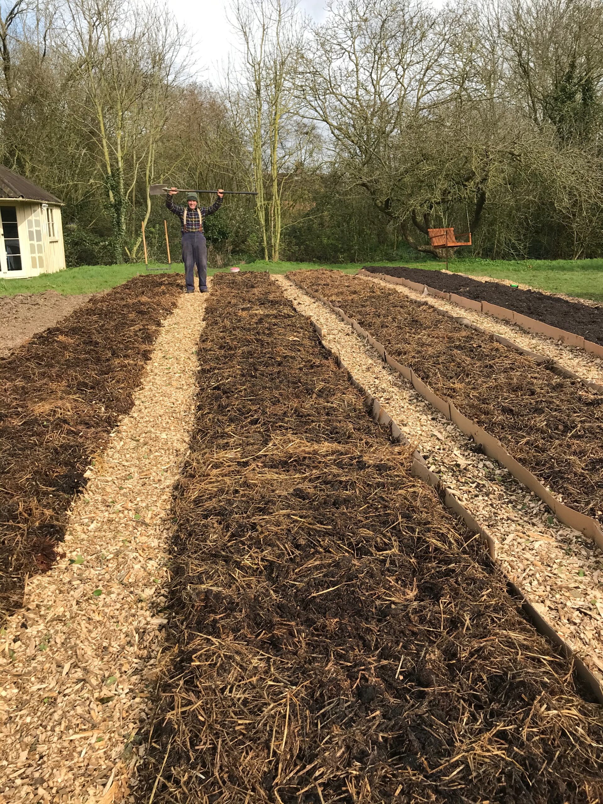 New no dig beds completed at Tin Shed Flower Farm