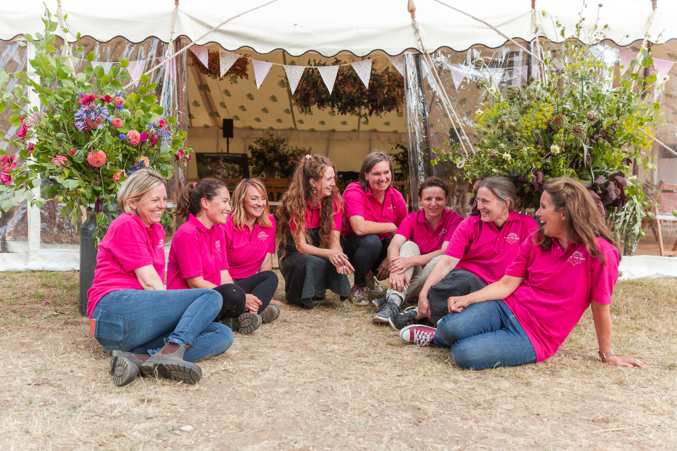 The FFTF team taking a break at the RHS Flower School at the Hampton Court Festival