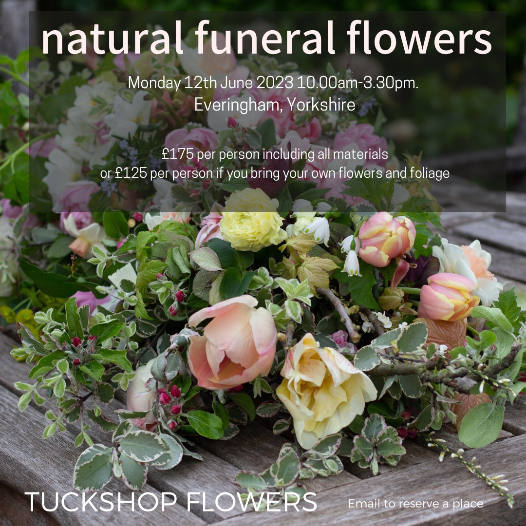 Natural Funeral Flowers with Carole Patilla of Tuckshop Flowers at Everingham Village Hall Yorkshire