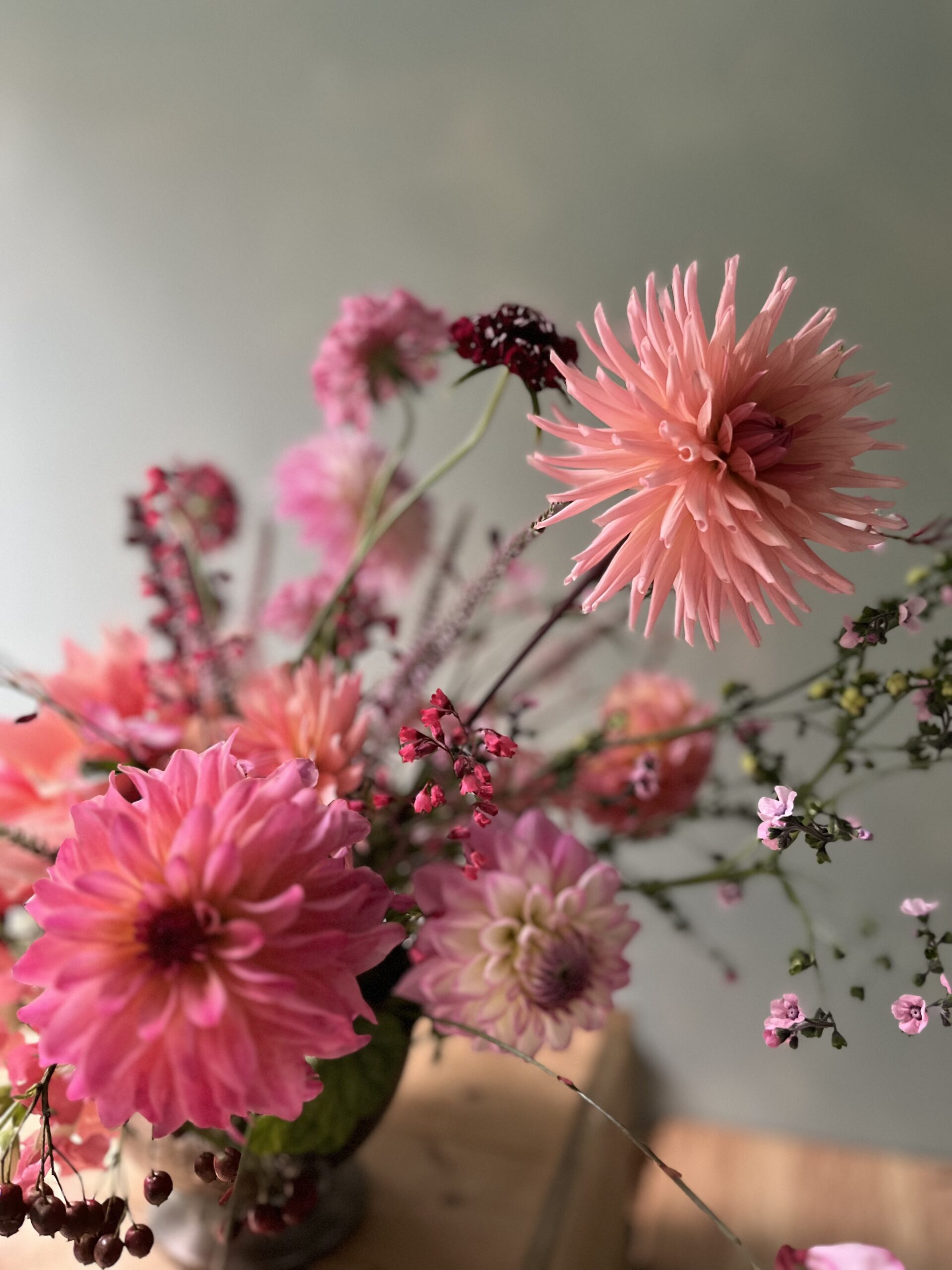 Dahlias in a Vase workshop with Flower Fusions