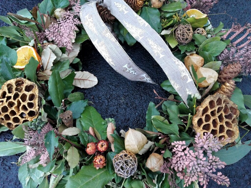Christmas Wreath Workshop at Camomile and Cornflowers