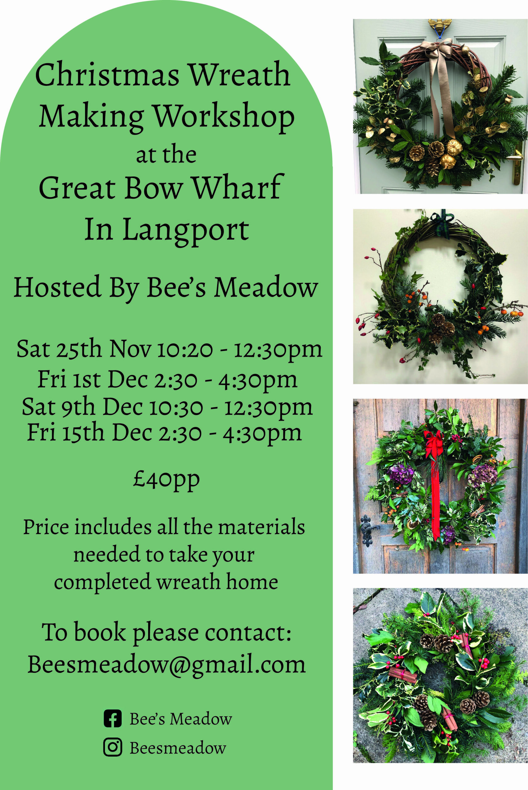 Wreath Workshops at Bee's Meadow